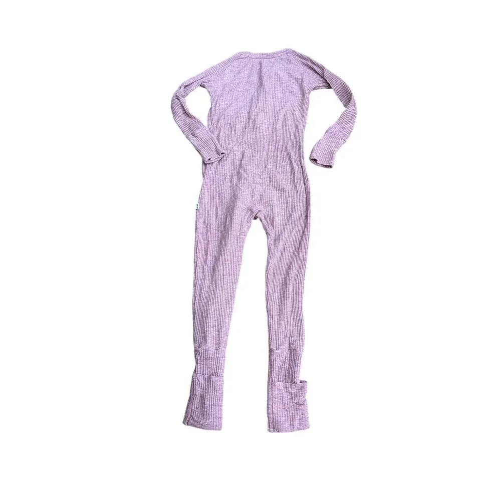 Little Sleepies Heather Mauve? Lavender Ribbed Crescent Zippy Size 12-18 months
